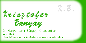 krisztofer banyay business card