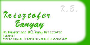 krisztofer banyay business card